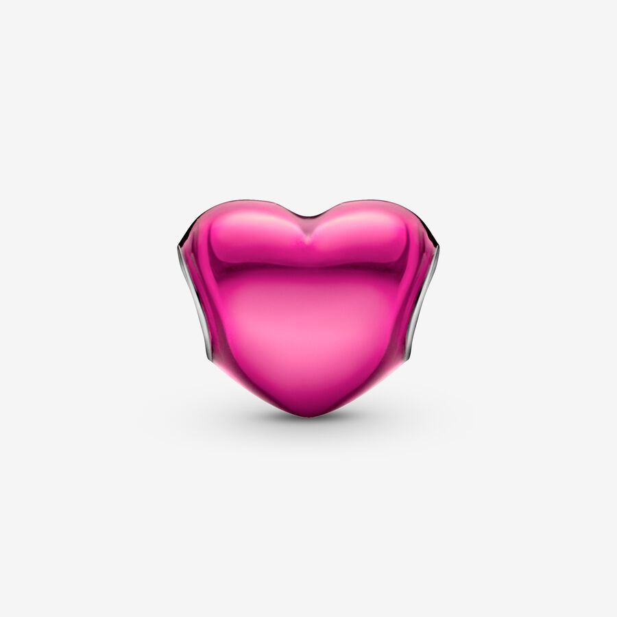 PANDORA Heart Sterling Silver Charm With Transparent, With Gift Box