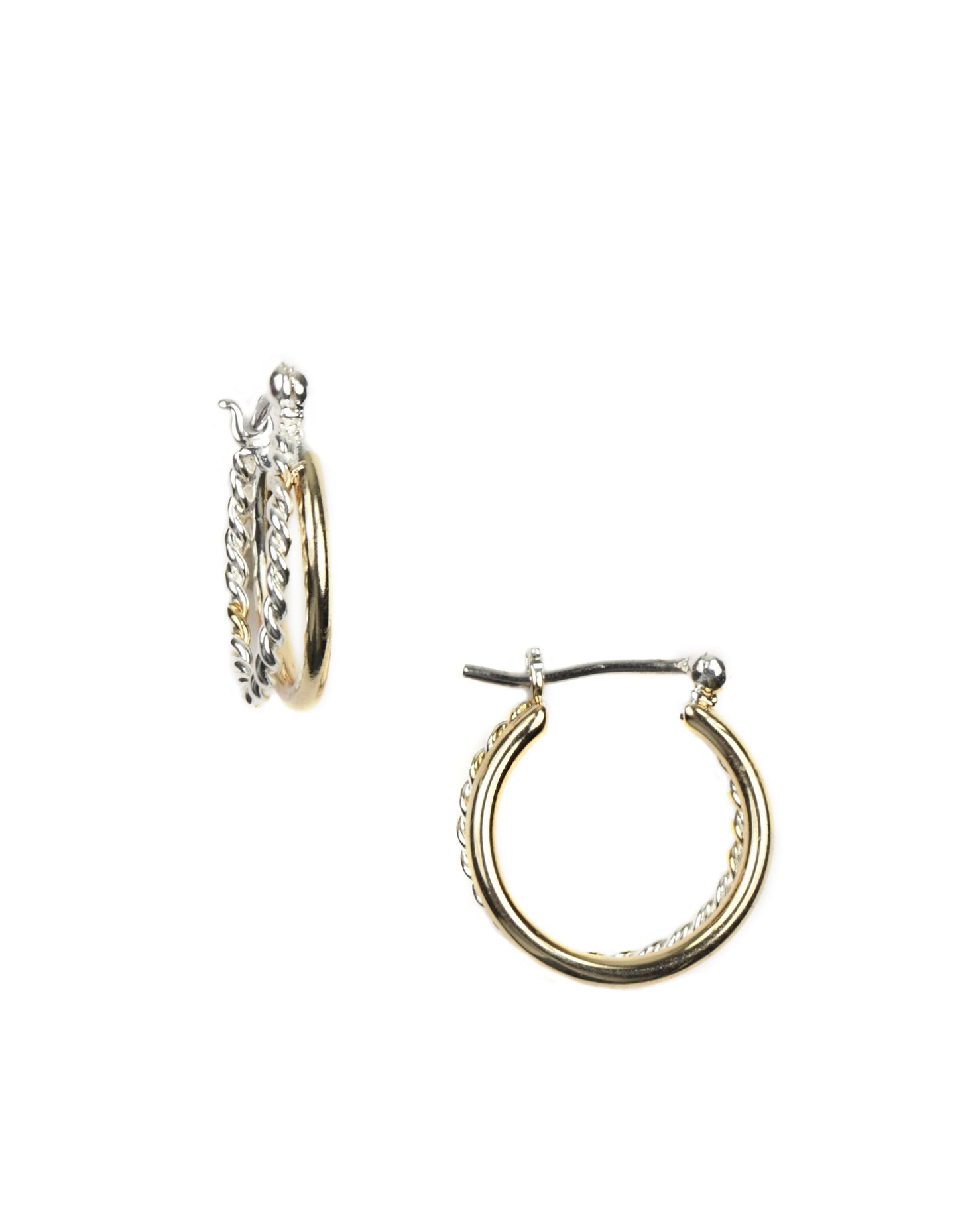 Napier "Napier Classics" Two-Tone Click Top Hoop Earrings