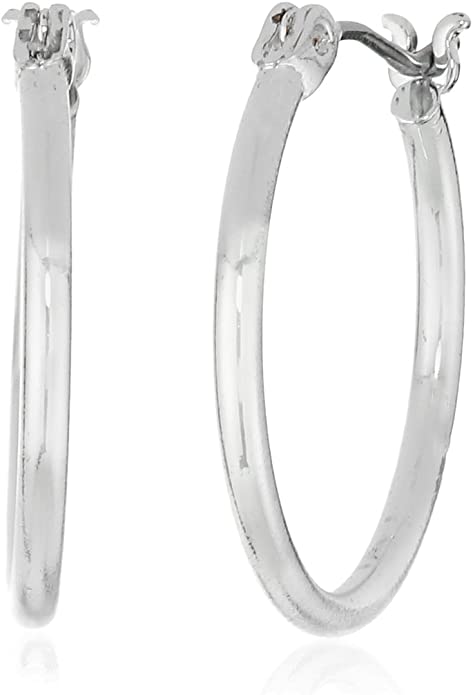 Nine West "Classics" Silver-Tone Small Click-Top Hoop Earrings