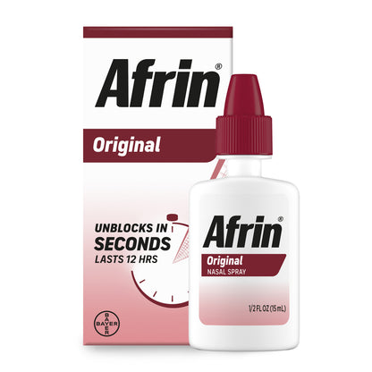 Afrin Original Maximum Strength Nasal Decongestant Spray 0.5 oz (Pack of 6)