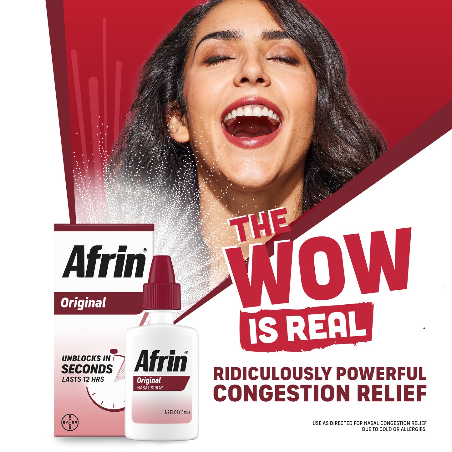 Afrin Original Maximum Strength Nasal Decongestant Spray 0.5 oz (Pack of 6)