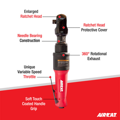 AirCAT 806 3/8"" High Performance Ratchet 80 ft-lb 200 RPM