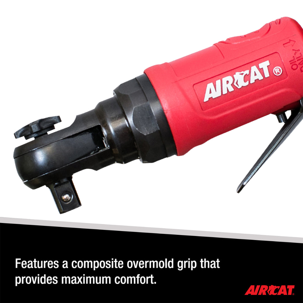 AIRCAT 807: 3/8-Inch Mini Palm Ratchet 300 RPM, 35 ft-lbs Maximum Torque