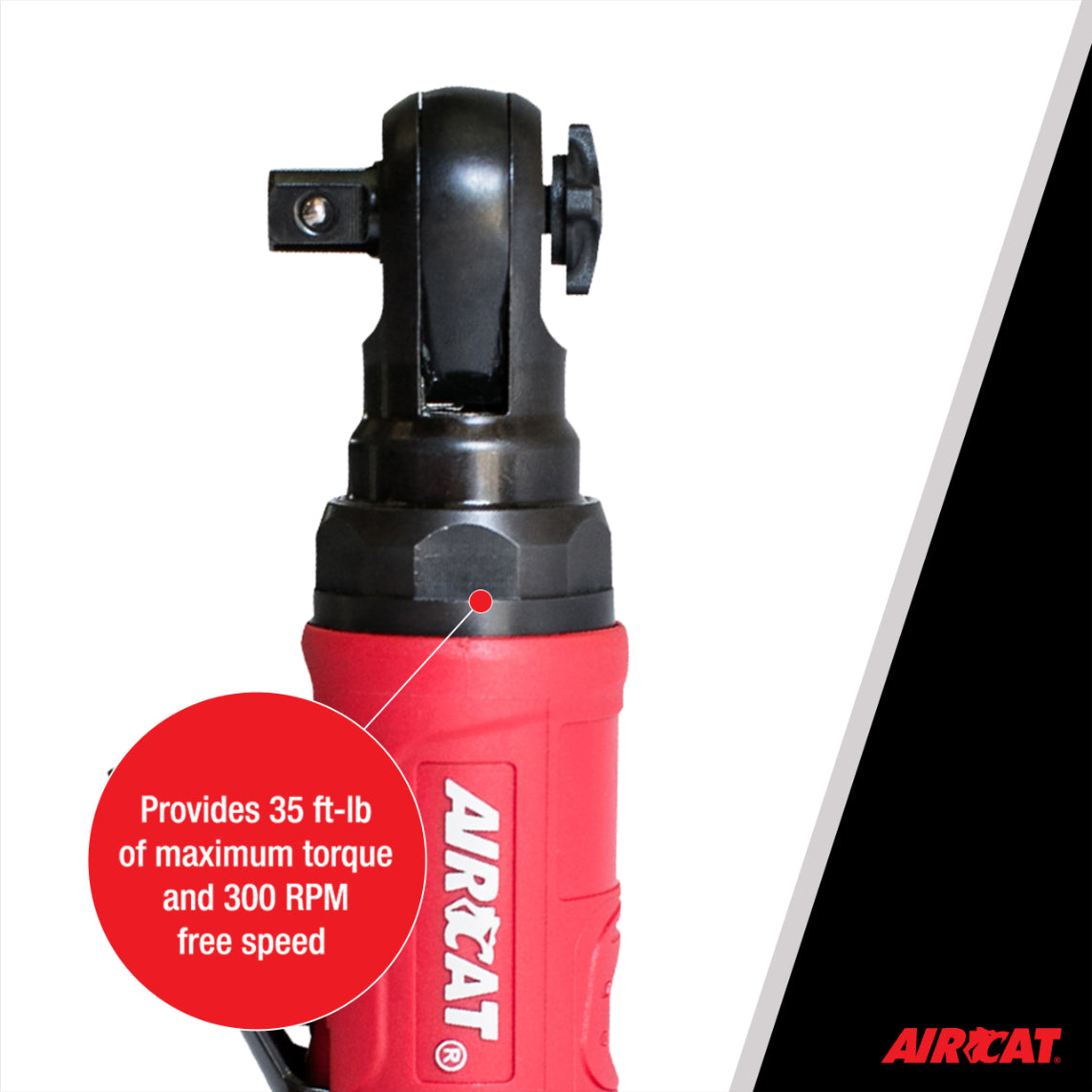 AIRCAT 807: 3/8-Inch Mini Palm Ratchet 300 RPM, 35 ft-lbs Maximum Torque