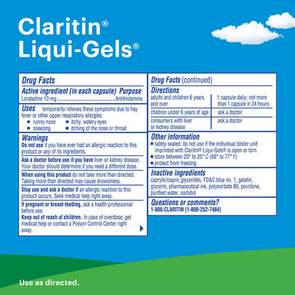 Claritin 24 Hour Allergy Liqui-Gels 30 CT (PACK OF 3)