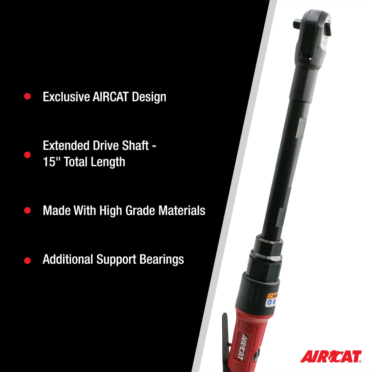 AirCAT 808-15-25 1/4"" 15"" extended ratchet 30 ft-lb 200 RPM
