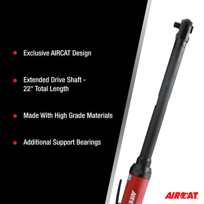 AIRCAT 808-22: 22.5 Inch Long Reach Ratchet 160 RPM, 65 ft-lbs Maximum Torque