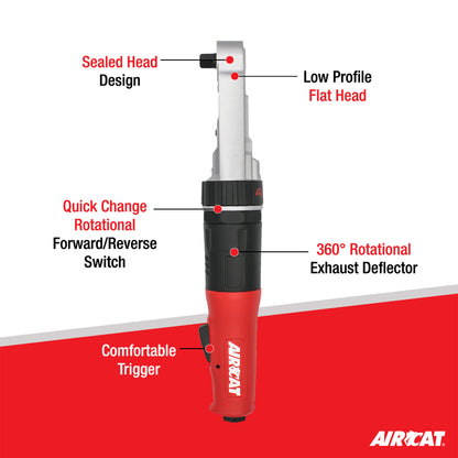 AIRCAT 809-SH-5: 1/2-Inch Sealed Flat Head Ratchet 350 RPM, 60 ft-lbs Maximum Torque