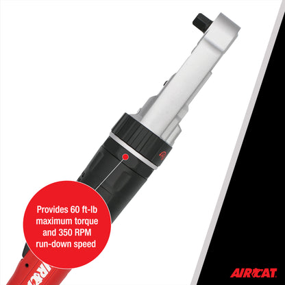 AIRCAT 809-SH-5: 1/2-Inch Sealed Flat Head Ratchet 350 RPM, 60 ft-lbs Maximum Torque
