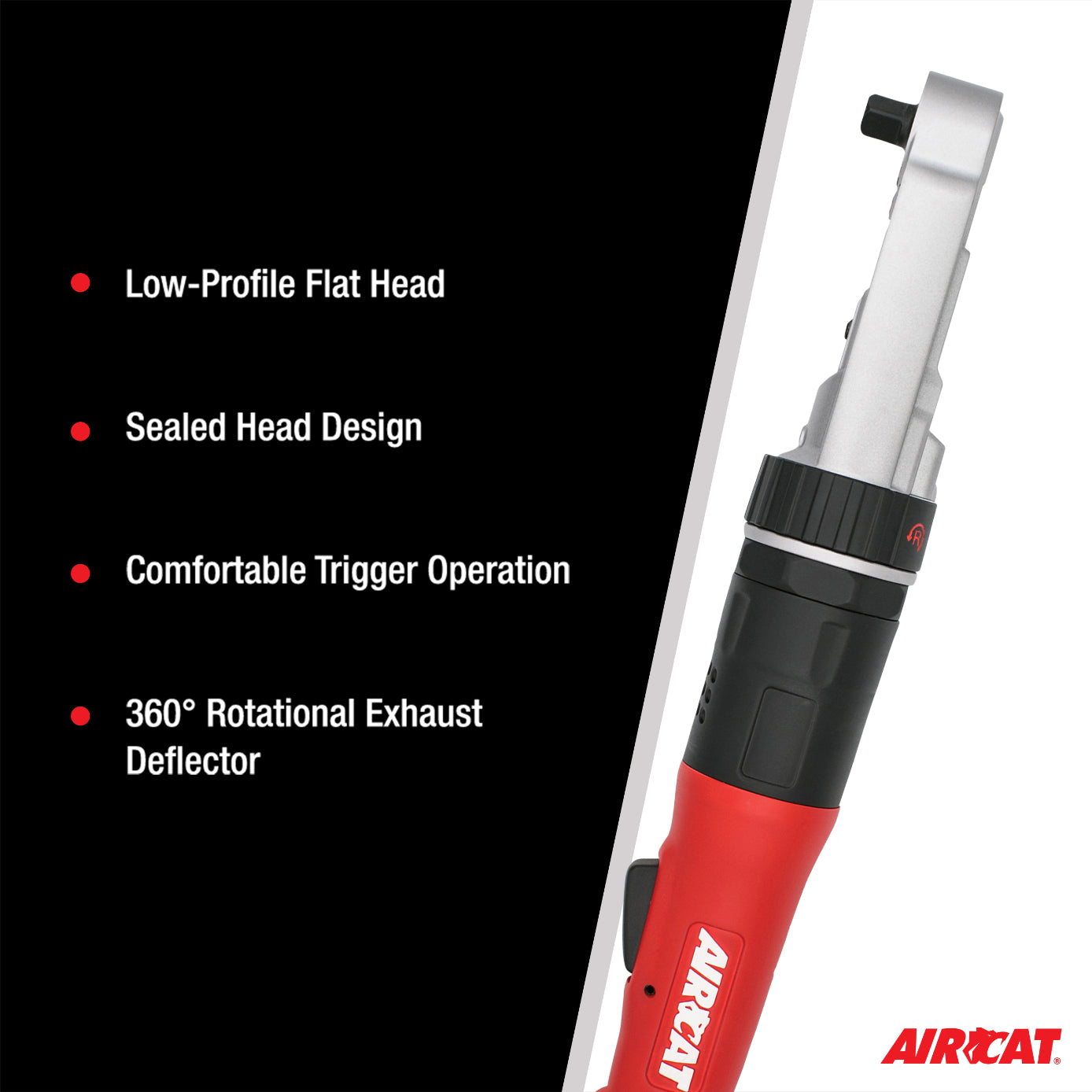 AIRCAT 809-SH 3/8" Sealed Flat Head Ratchet 70 ft-lb