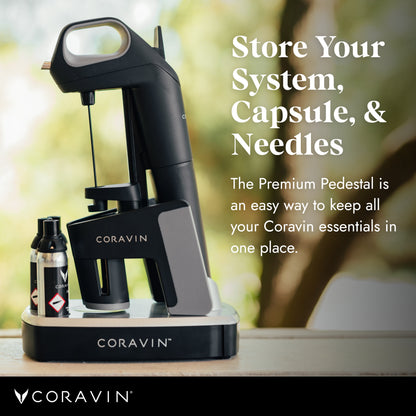Coravin Wine Preservation System Pedestal Base - Stand for Wine Saver - Holds Needle Wine Openers and Coravin Pure Capsules