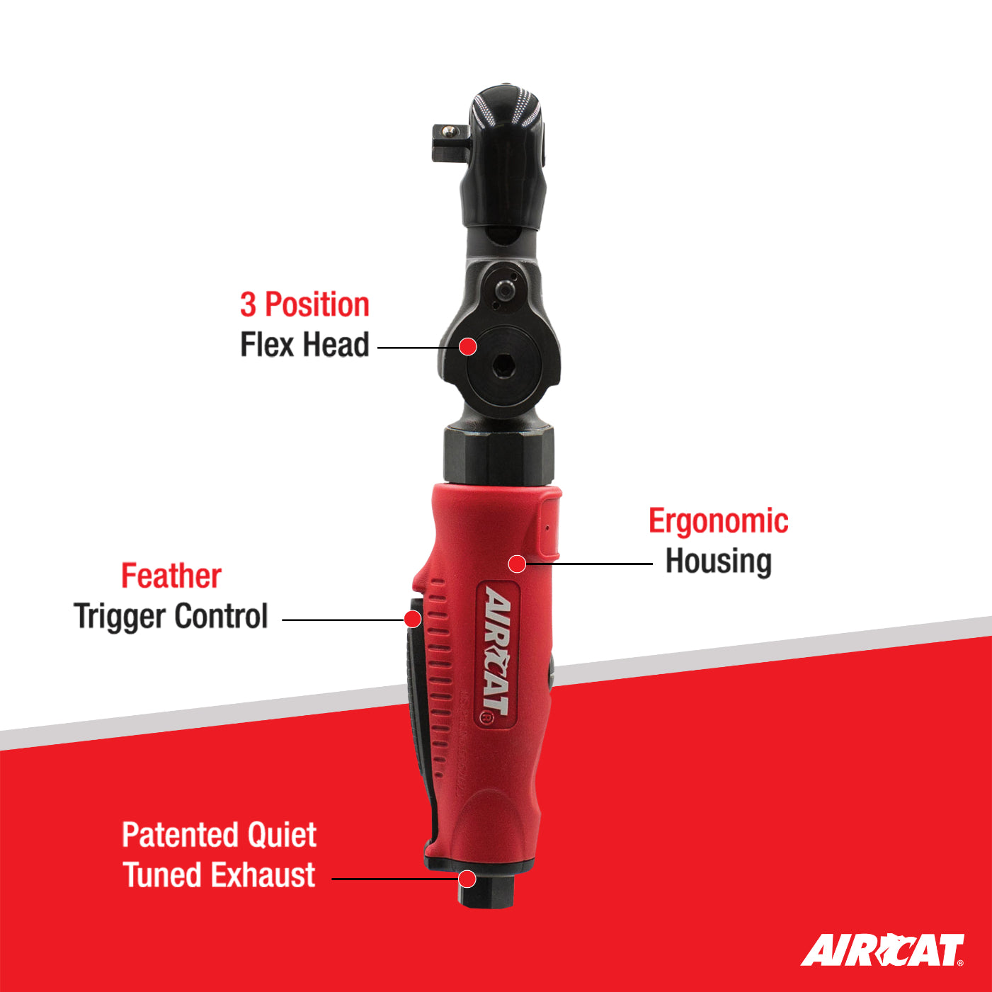 AirCat 811: 3/8"" Flex Head Ratchet