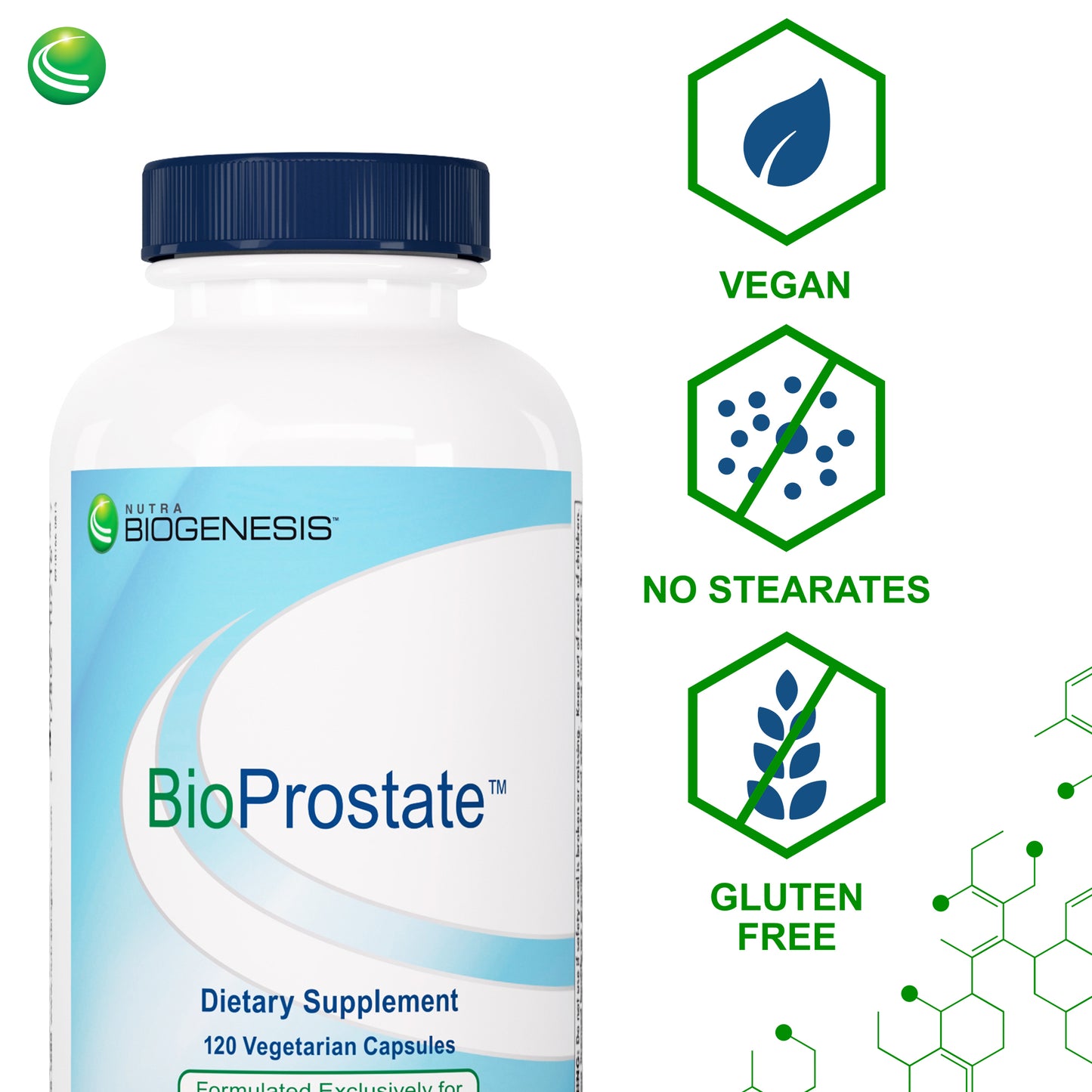 Nutra BioGenesis - BioProstate - Saw Palmetto, Beta-Sitosterol and Lycopene for Prostate Health and Urinary Tract Support - Gluten Free, Vegan - 120 Capsules