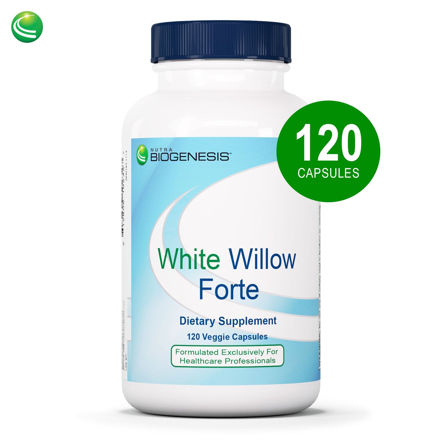 Nutra BioGenesis - White Willow Forte - White Willow Bark, Boswellia and Turmeric to Help Support Body Comfort and Cytokine Balance - Gluten Free, Vegan, Non-GMO - 120 Capsules