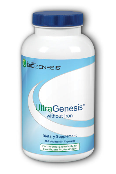 Nutra BioGenesis - Ultra Genesis Without Iron - Multivitamin/Mineral, Inositol, Choline and PABA for Energy, Nutrition and Metabolic Support - 180 Capsules