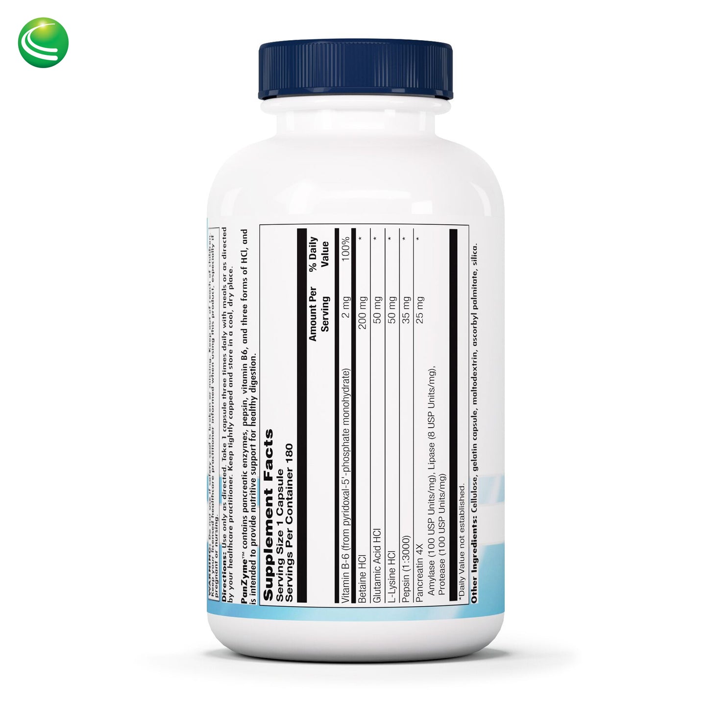 Nutra BioGenesis - PanZyme - B Vitamins, Betanine HCl, and Pancreatin as Digestive Enzymes for Digestive Health - 180 Capsules