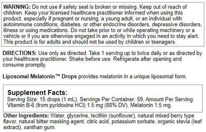 Nutra BioGenesis - Liposomal Melatonin - Melatonin and Vitamin B6 for Sleep Support - Liquid, Non-Habit Forming, Gluten Free - 2 Ounce