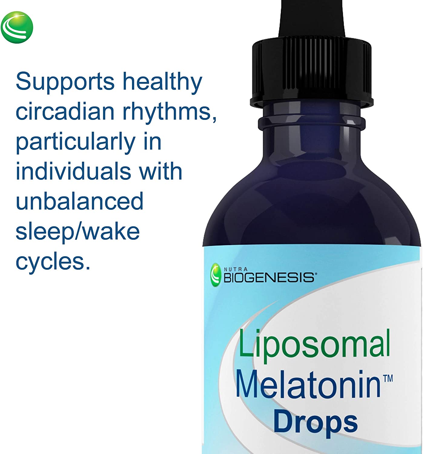 Nutra BioGenesis - Liposomal Melatonin - Melatonin and Vitamin B6 for Sleep Support - Liquid, Non-Habit Forming, Gluten Free - 2 Ounce