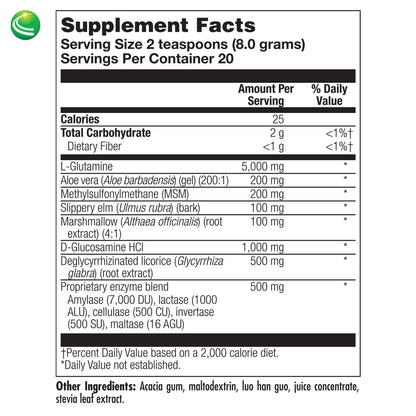 Nutra BioGenesis - Intestinal Repair Complex - Slippery Elm, DGL, Marshmallow and L-Glutamine for Intestinal Support - Gluten Free, Vegan, Non-GMO - 160 g