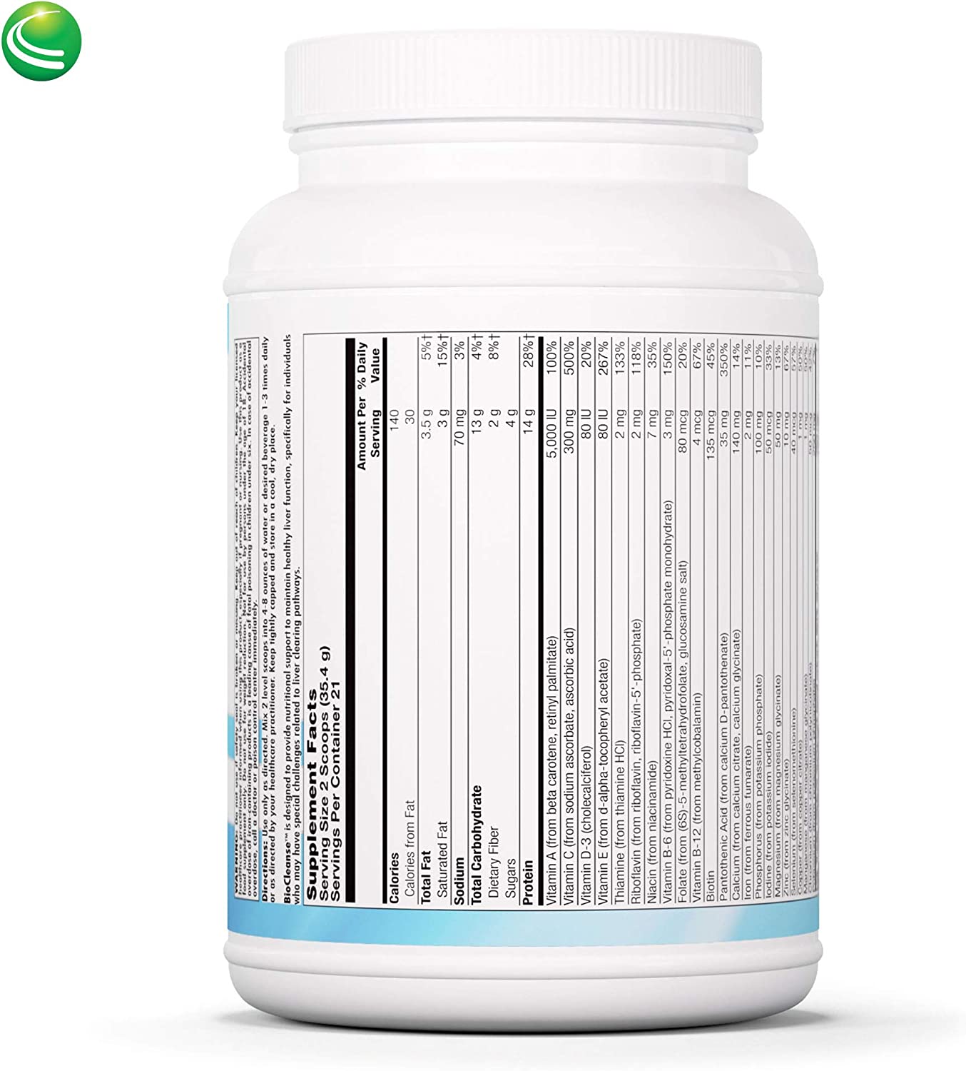 Nutra BioGenesis - BioCleanse - Milk Thistle, Calcium-D-Glucarate and Plant Protein Blend for Liver Cleansing and Detoxification - Gluten Free, Powder - 1 lb 10.2 oz