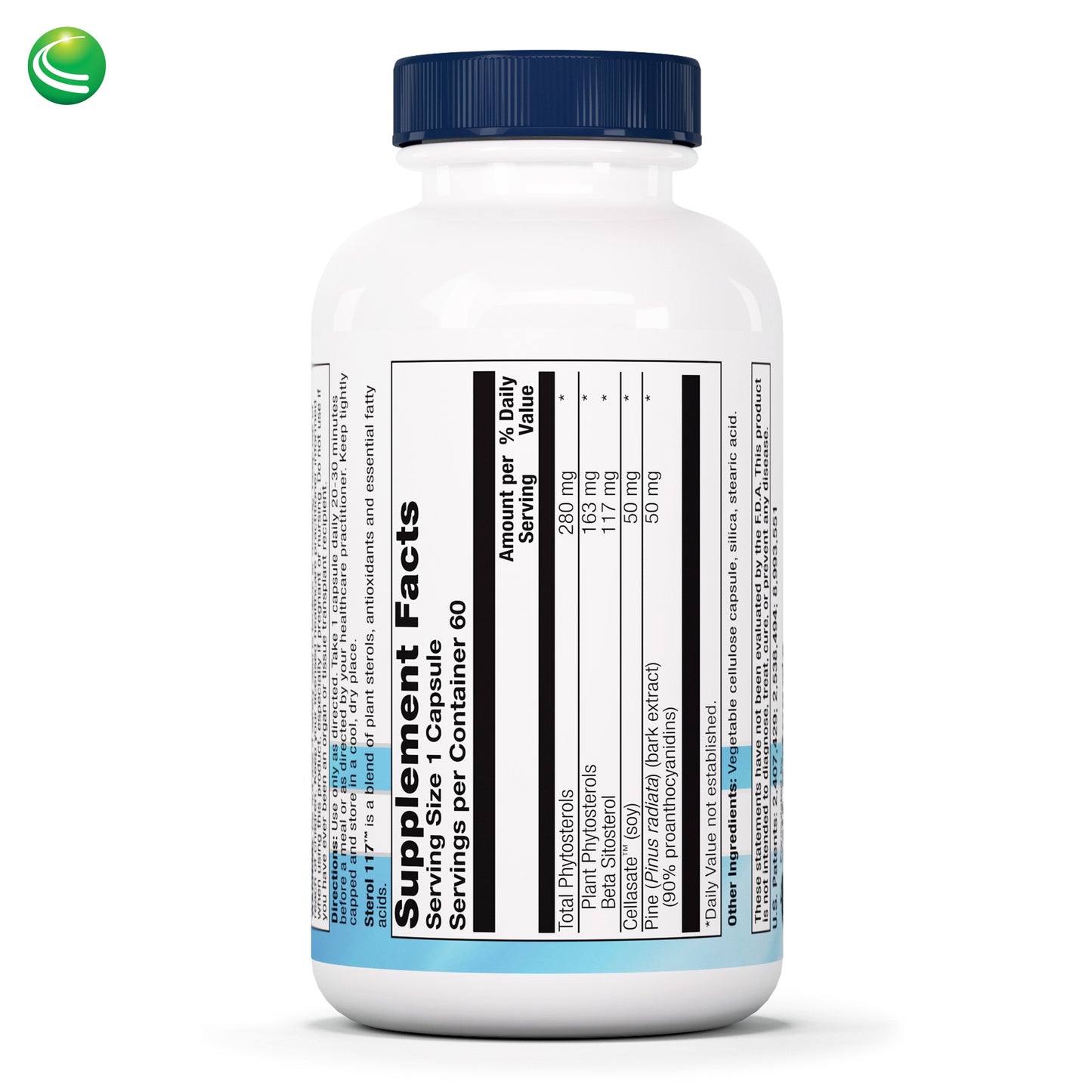 Nutra BioGenesis - Sterol 117 - Plant Sterols and Pine Bark Extract to Help Support Immunity, Urinary Tract Health and Cholesterol Already Within Normal Range - 60 Capsules