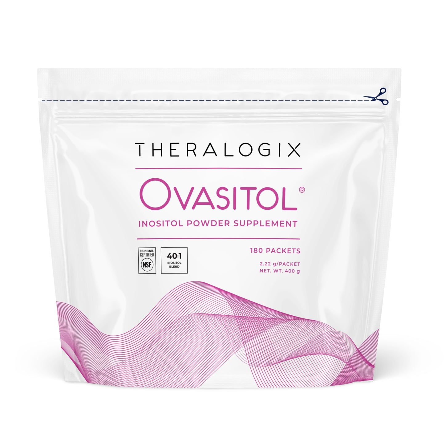 Theralogix Ovasitol Inositol Powder Packets - 180 Servings - Myo-Inositol & D-Chiro Inositol for Hormone Balance & Ovarian Function Support* - NSF Certified
