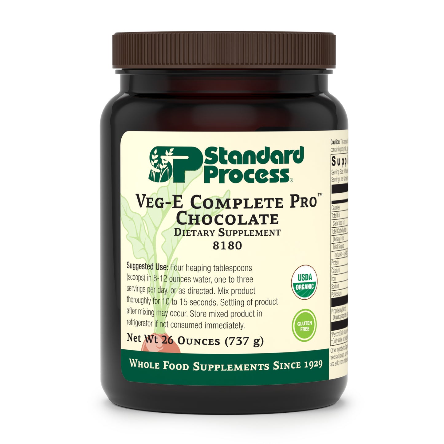 Standard Process Veg-E Complete Pro Chocolate - Whole Food Nail Health, Hair Health and Skin Health with Pumpkin Seed Protein Powder and Sesame Seed - 26 oz