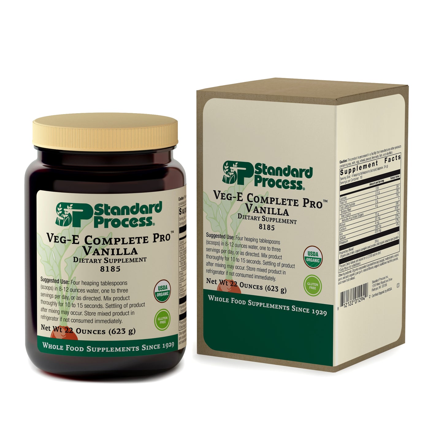 Standard Process Veg-E Complete Pro Vanilla - Whole Food Nail Health, Hair Health and Skin Health with Pumpkin Seed Protein Powder and Sesame Seed - 22 oz