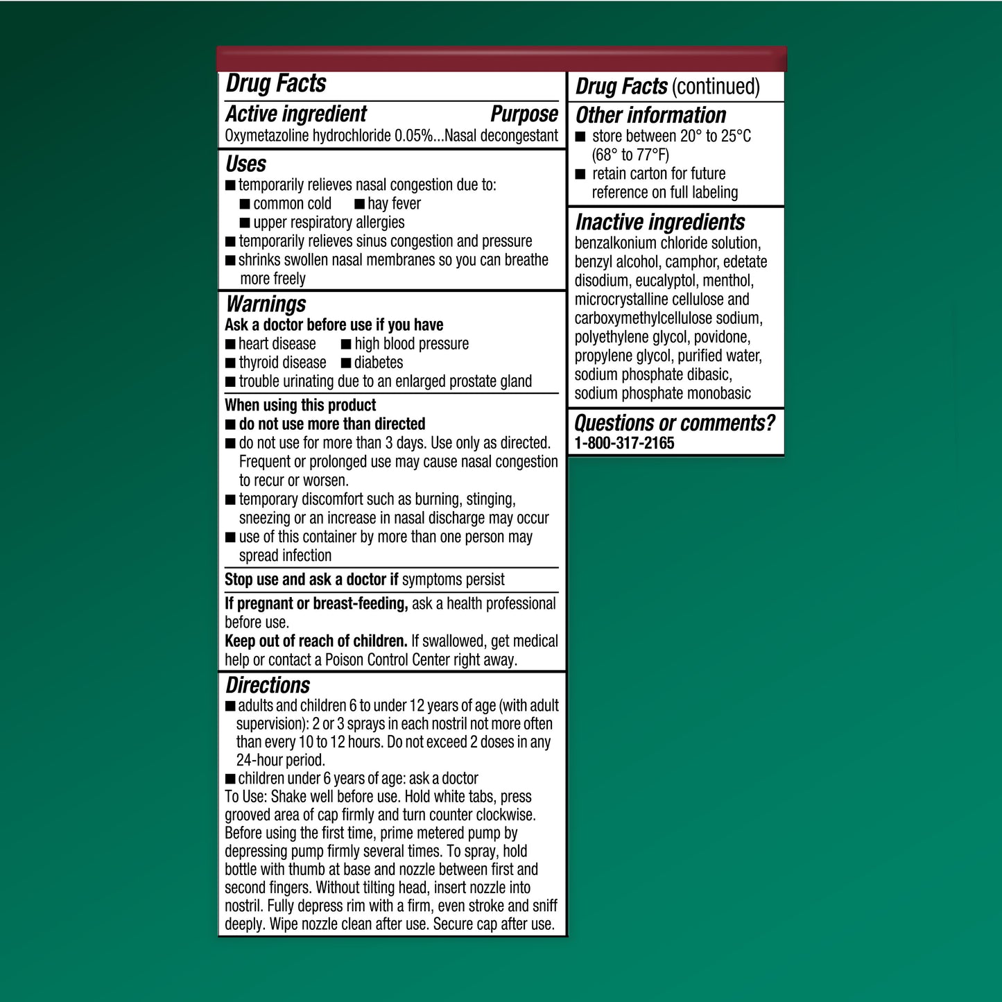 Afrin Severe Congestion Nasal Spray 15 mL (Pack of 6)