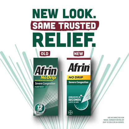 Afrin No Drip Severe Congestion Pump Mist 15 mL (Pack of 6)
