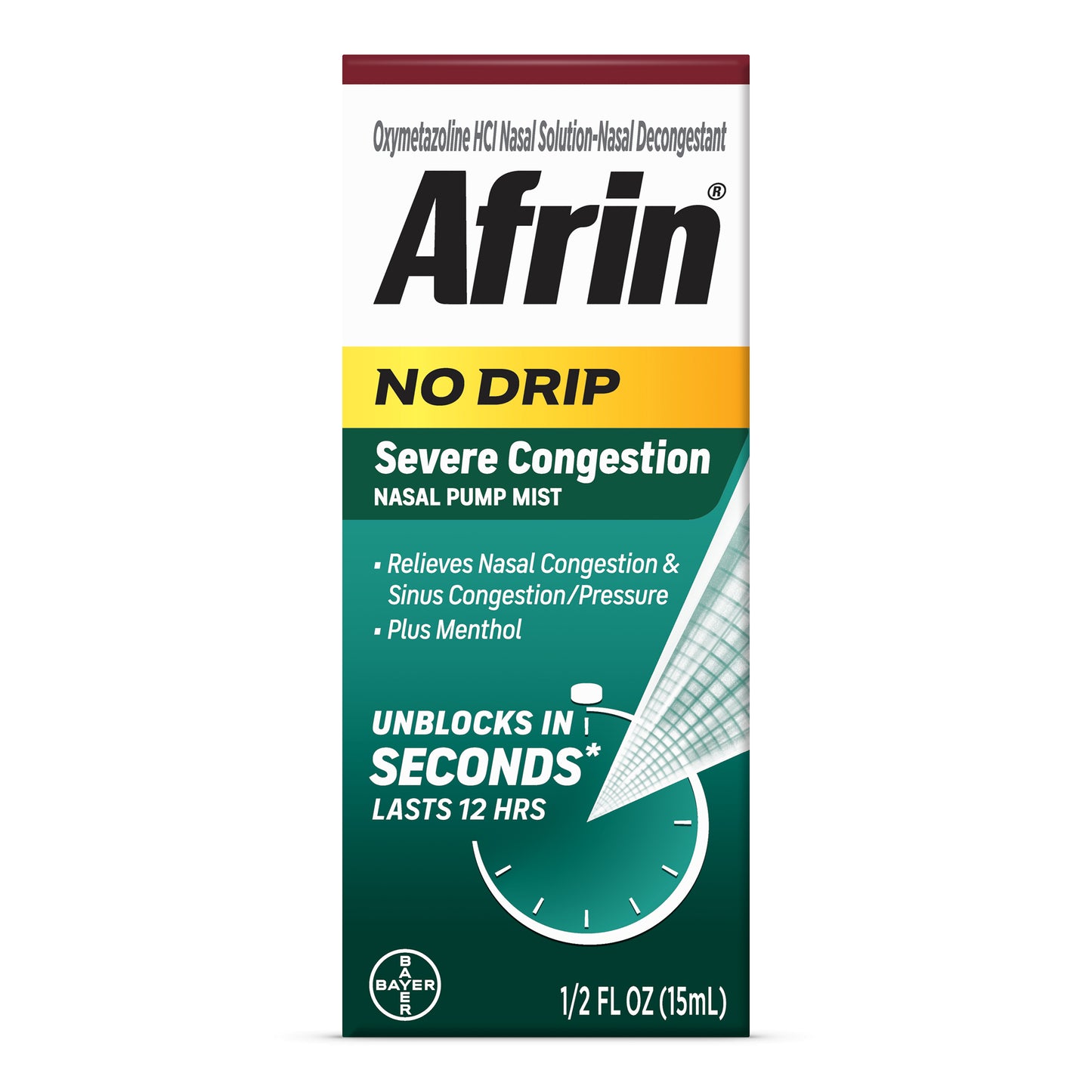 Afrin No Drip Severe Congestion Pump Mist 15 mL (Pack of 6)