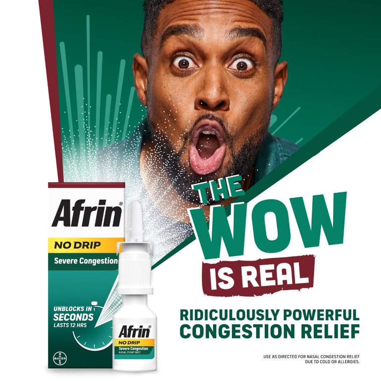 Afrin No Drip Severe Congestion Pump Mist 15 mL (Pack of 6)