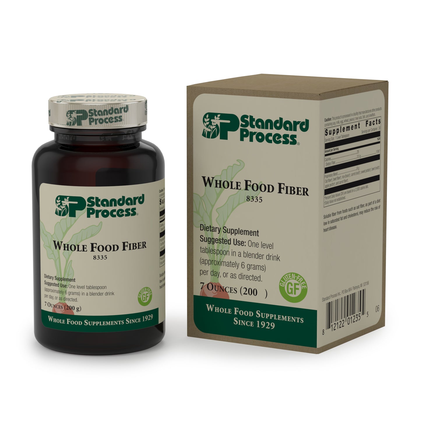 Standard Process Whole Food Fiber - Bowel, Digestion and Digestive Health with Rice Bran, Organic Carrot, Apple Pectin, Beet Root, Oat Fiber and Organic Sweet Potato - Vegetarian - 7 Ounce