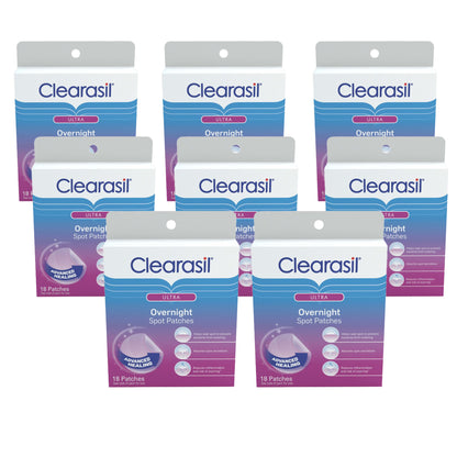 Clearasil Stubborn Acne Control Overnight Spot Patches, 18 Count (Pack of 8)