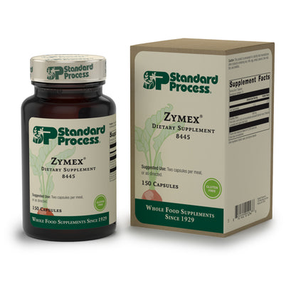 Standard Process Zymex Capsules - Whole Food Digestion and Digestive Health with Rice Bran, Spanish Moss, and Beet Root - 150 Capsules