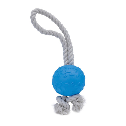 Coastal - Pro - Fit Foam Toy Rope Ball, Blue Lagoon, 13"