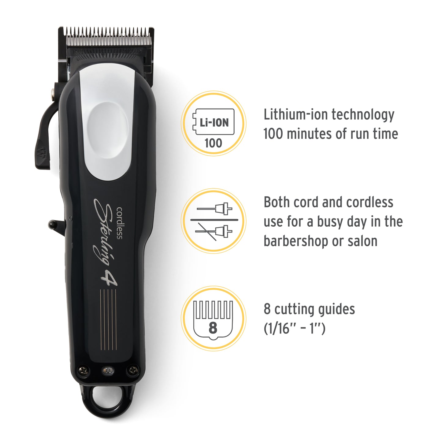 Wahl Professional - Sterling 4 - Cordless Hair Clippers for Men and Women - Professional, Barber-Quality Hair Cutting Tools, Black