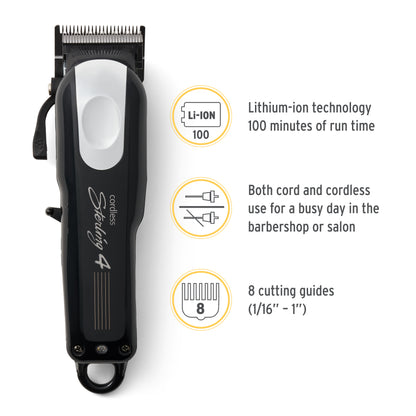 Wahl Professional - Sterling 4 - Cordless Hair Clippers for Men and Women - Professional, Barber-Quality Hair Cutting Tools, Black