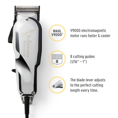 Wahl Professional - Reflections Senior Clipper - Adjustable, Professional-Quality Electric Hair Clipper with Metal Housing and Chrome Lid