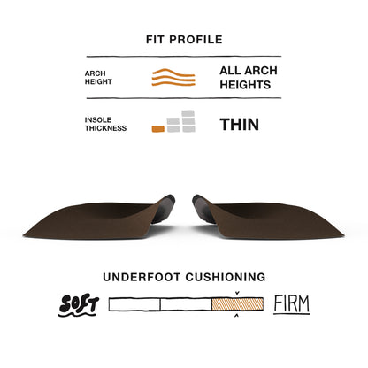 Superfeet EASYFIT Comfort Orthotic Inserts, For Dress Shoes, Java, 9.5-11, Men