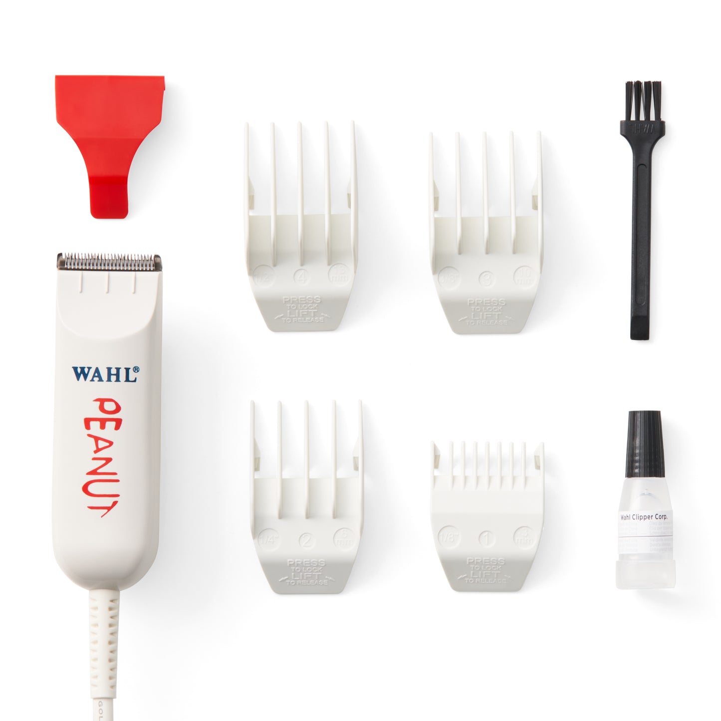Wahl Professional - Classic White Peanut - Professional Beard Trimmer and Hair Clipper Kit - Adjustable Hair Cutting Tool with 4 Guide Combs