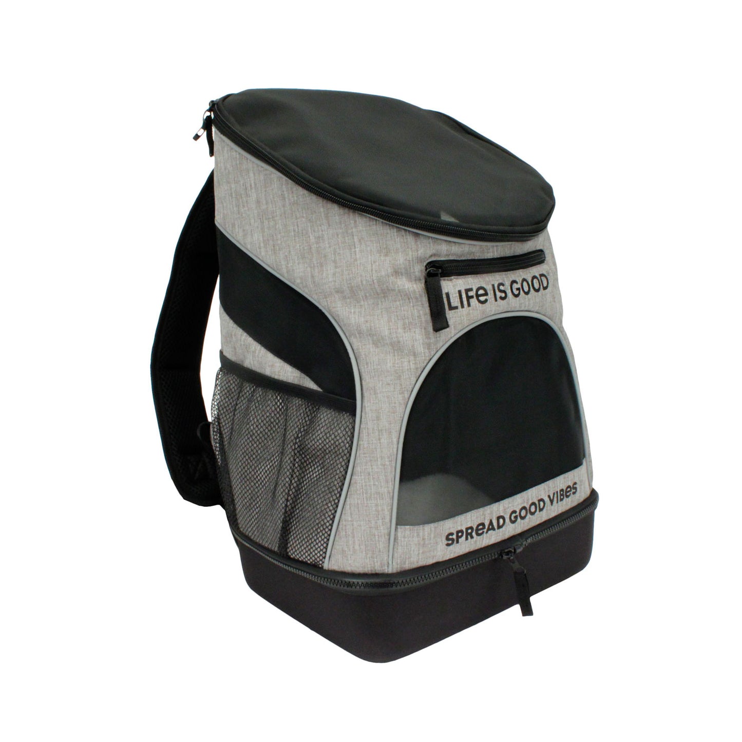 Coastal - Life is Good - Backpack Pet Carrier, Heather Grey, 11.5" L x 9" W x 17.5" H