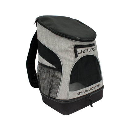 Coastal - Life is Good - Backpack Pet Carrier, Heather Grey, 11.5" L x 9" W x 17.5" H
