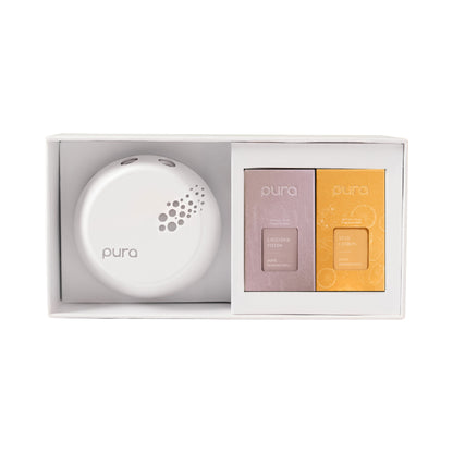 Pura Smart Fragrance Diffuser Device Set - Home Scent Diffuser with Pura Refills - 1 Fragrance Diffuser, 1 Yuzu Citron, 1 Simply Lavender