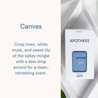 Pura and Apotheke - Fragrance for Smart Home Air Diffusers - Room Freshener - Aromatherapy Scents for Bedrooms & Living Rooms - Odor Eliminator - 2 Pack - Canvas