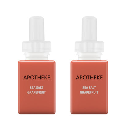 Pura and Apotheke - Fragrance for Smart Home Air Diffusers - Room Freshener - Aromatherapy Scents for Bedrooms & Living Rooms - Odor Eliminator - 2 Pack - Sea Salt Grapefruit
