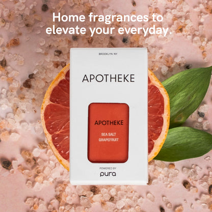 Pura and Apotheke - Fragrance for Smart Home Air Diffusers - Room Freshener - Aromatherapy Scents for Bedrooms & Living Rooms - Odor Eliminator - 2 Pack - Sea Salt Grapefruit