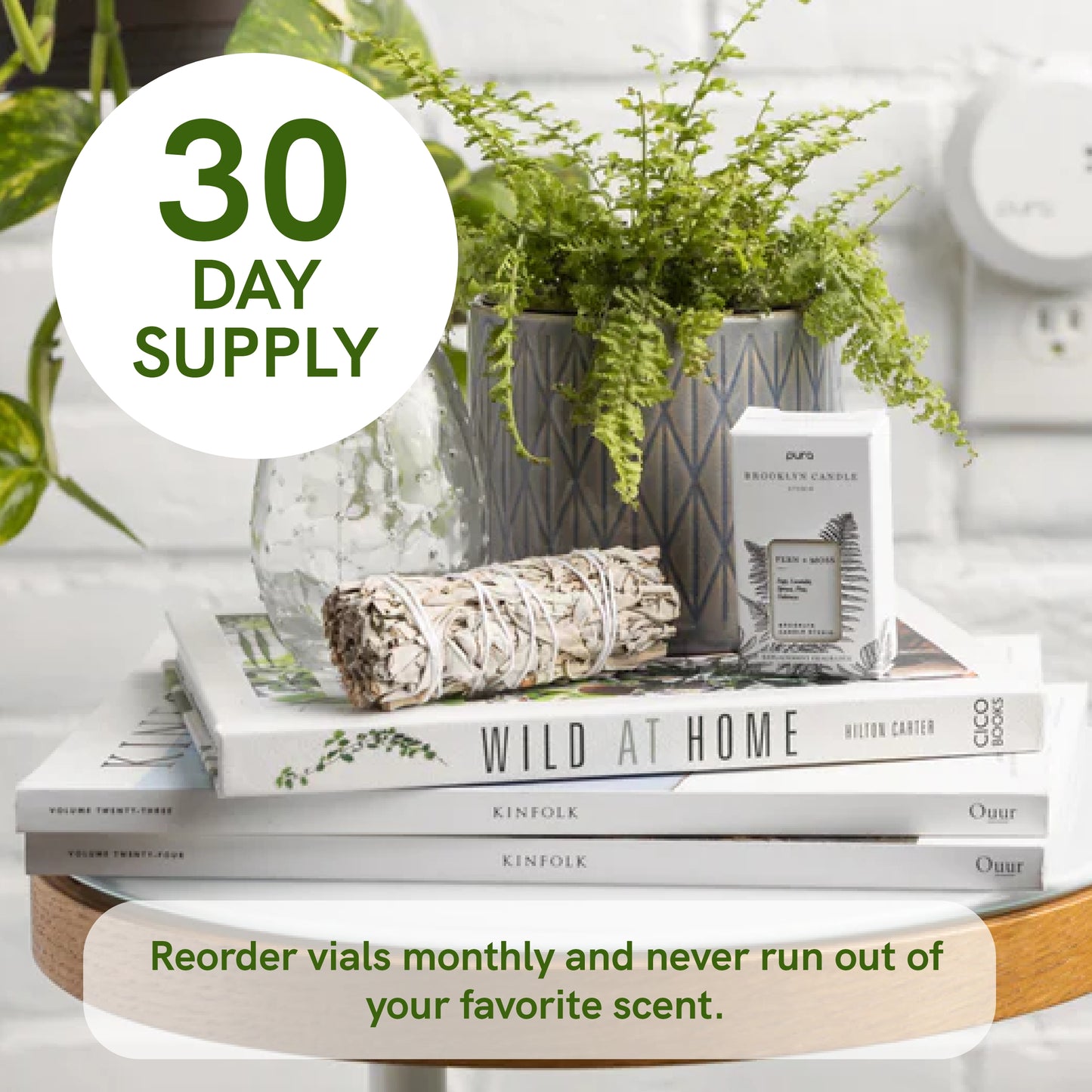 Pura and Brooklyn Candle Studio - Home Fragrance Scent for Air Diffusers - Aromatherapy Scents for Bedrooms & Living Rooms Scents for Smart Home Diffusers - 2 Pack - Fern & Moss