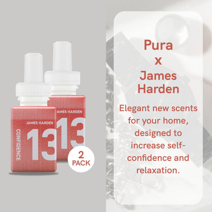 Pura and James Harden - Fragrance for Smart Home Air Diffusers - Room Freshener - Aromatherapy Scents for Bedrooms & Living Rooms - Odor Eliminator - 2 Pack - 13-Confidence