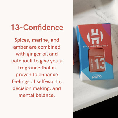 Pura and James Harden - Fragrance for Smart Home Air Diffusers - Room Freshener - Aromatherapy Scents for Bedrooms & Living Rooms - Odor Eliminator - 2 Pack - 13-Confidence